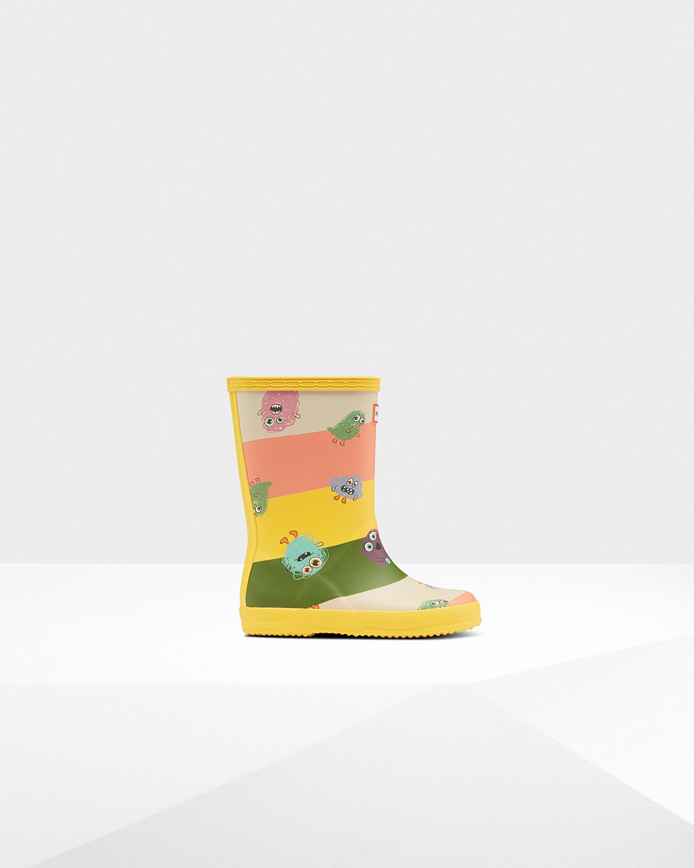 Kids Hunter Original First Classic Scribble Print - Rain Boots Yellow - 7513-NSFYJ